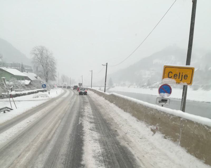 zimske razmere sneg celje