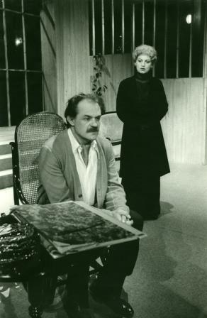 Janez Bermež in Anica Kumer v predstavi Stavbenik Solness (Henrik Ibsen), Slovensko ljudsko gledališče Celje, 1985/86