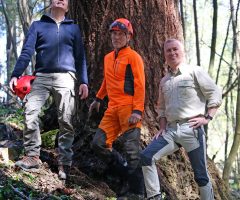 3 foto Andraž Purg – Merilci najvišjega drevesa v Sloveniji (z leve) mag. Robert Hostnik, Rado Nadvešnik in Robert Hedl