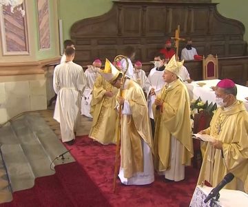 Posvetitev novega celjskega škofa Maksimiijana Matjaža (foto: RTV SLO/zaslonska slika)