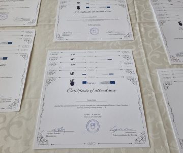 Erasmus+ »Empathy and Tolerance for Understanding Others Mistakes« na OŠ Lava – podelitve certifikatov vsem skupinam Severna Makedonija, Romunija, Italija in Slovenija