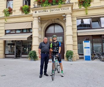 Matjaž Hribljan je prikolesaril v Celje (foto: MOC)